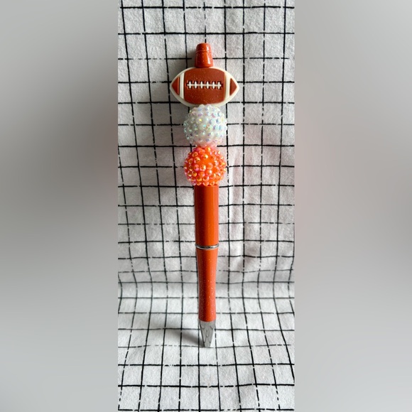 Tennessee Football Custom Beaded Ink Writing Pen Orange White Vols - Picture 2 of 3